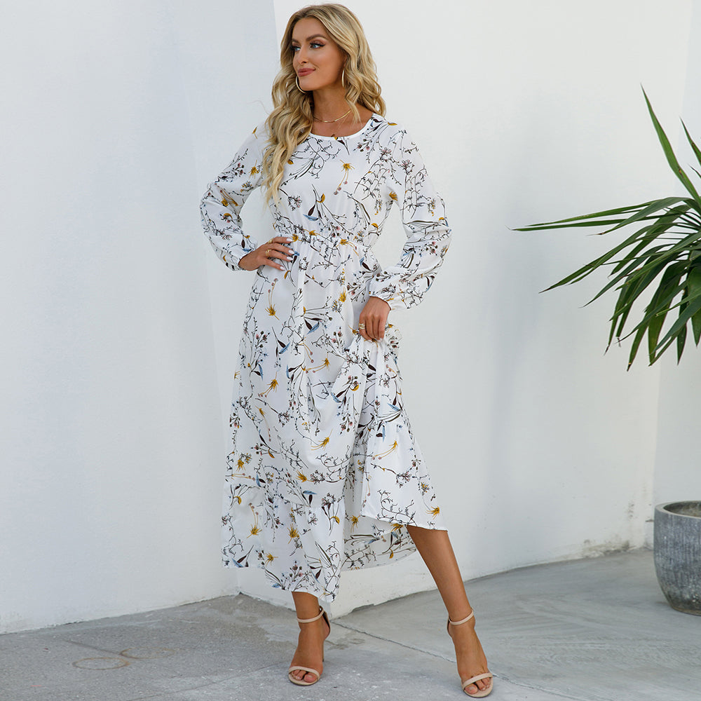 Bohemian floral maxi dress in chiffon for women – ARIANA