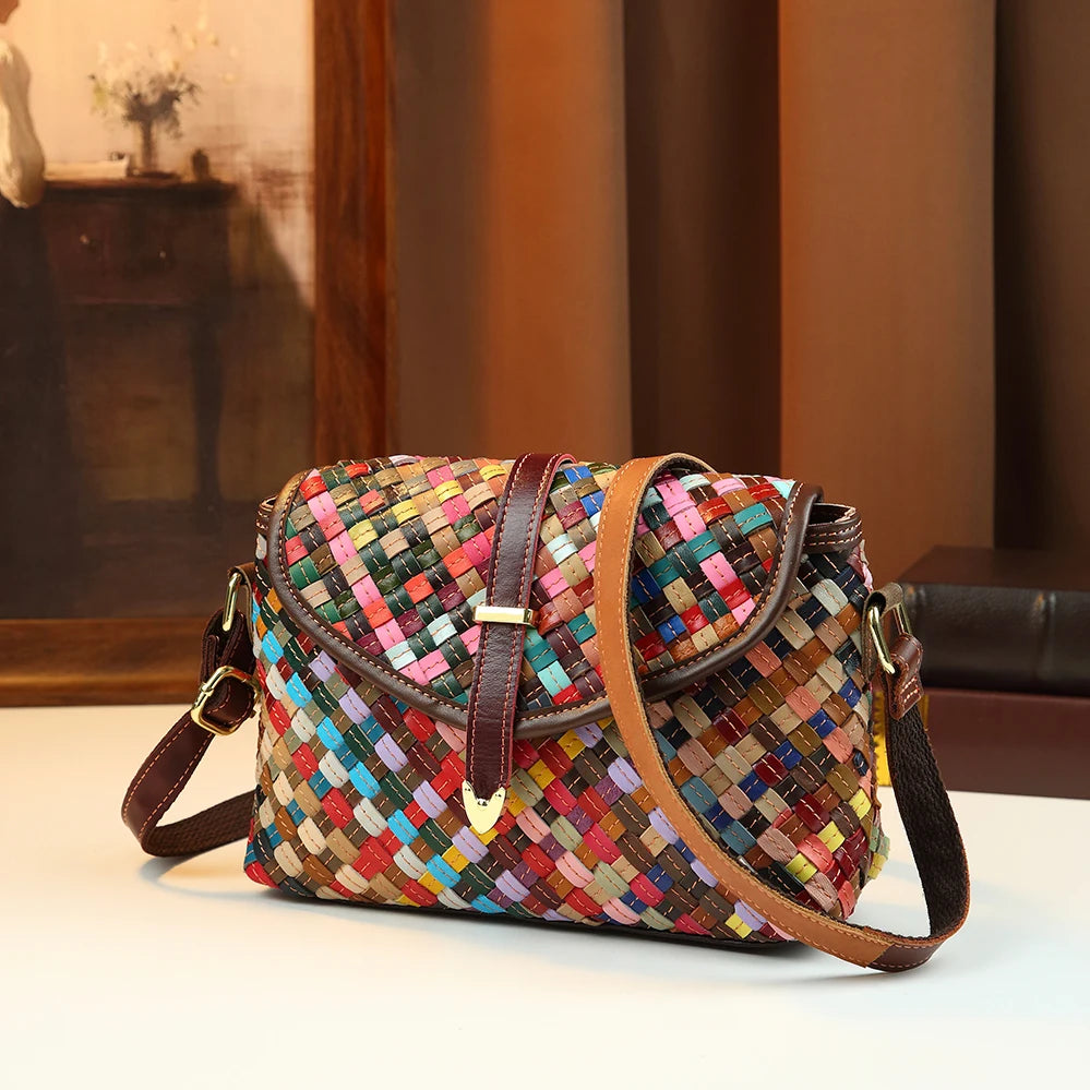 Handwoven bohemian crossbody bag for women – ARIANA