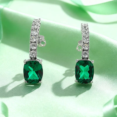 Cultivated emerald and ruby dangle earrings for women – ARIANA