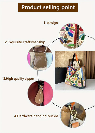 Cowhide leather shoulder tote for women – ARIANA