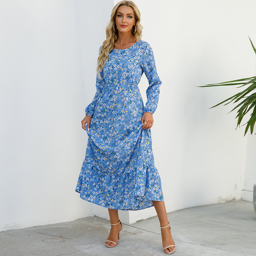 Bohemian floral maxi dress in chiffon for women – ARIANA