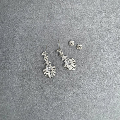 S925 silver stud earrings with diamond-simulant stones for women
