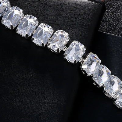18K gold-plated crystal chain necklace for women
