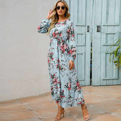Bohemian floral maxi dress in chiffon for women – ARIANA