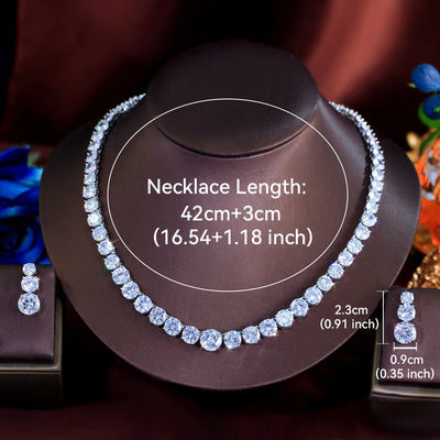 Crystal tennis necklace and earring set for women – ARIANA