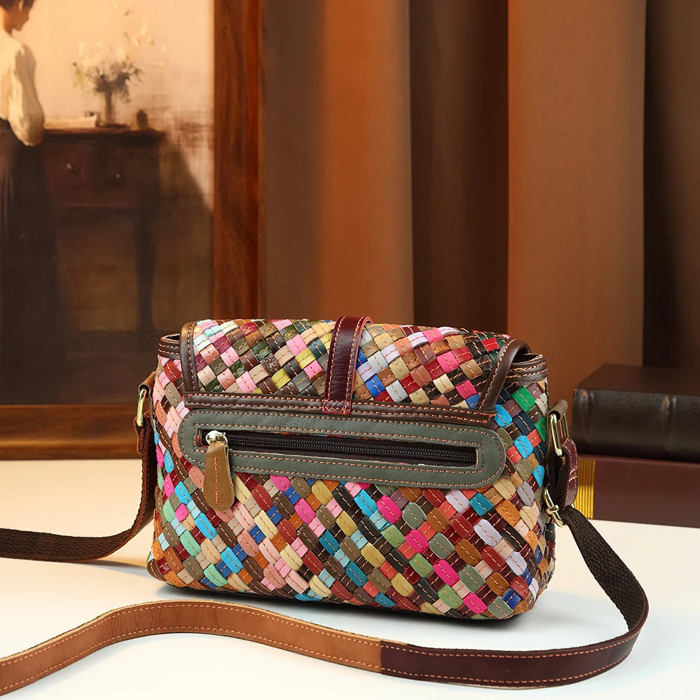 Crossbody bag, handwoven, bohemian style, for women