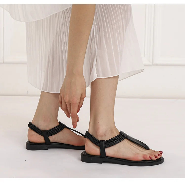 Woven huarache flat sandals for women – ARIANA