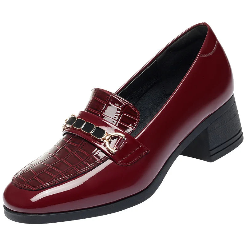 Patent leather block heel pumps for women – ARIANA