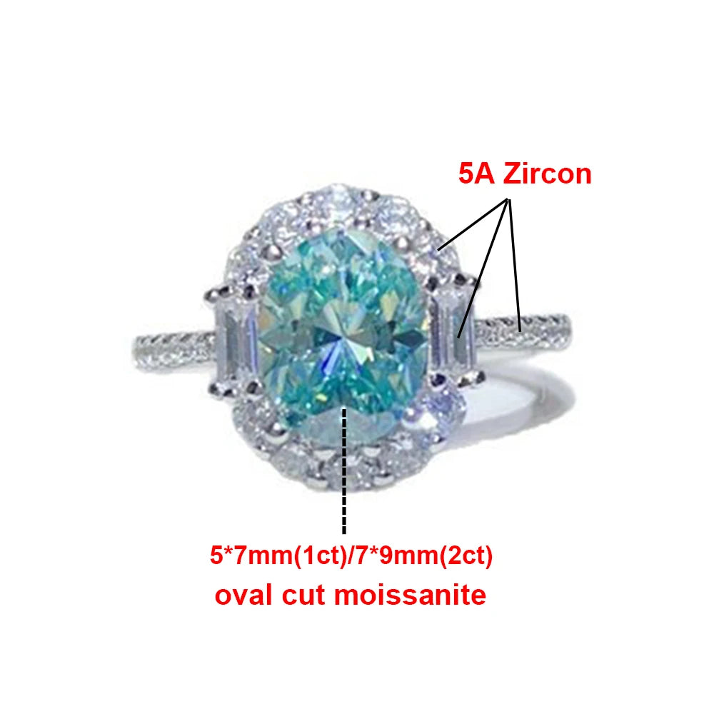 Paraiba-green moissanite ring in 925 silver for women – ARIANA