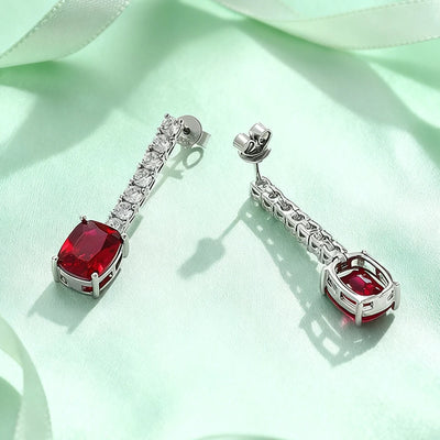 Cultivated emerald and ruby dangle earrings for women – ARIANA
