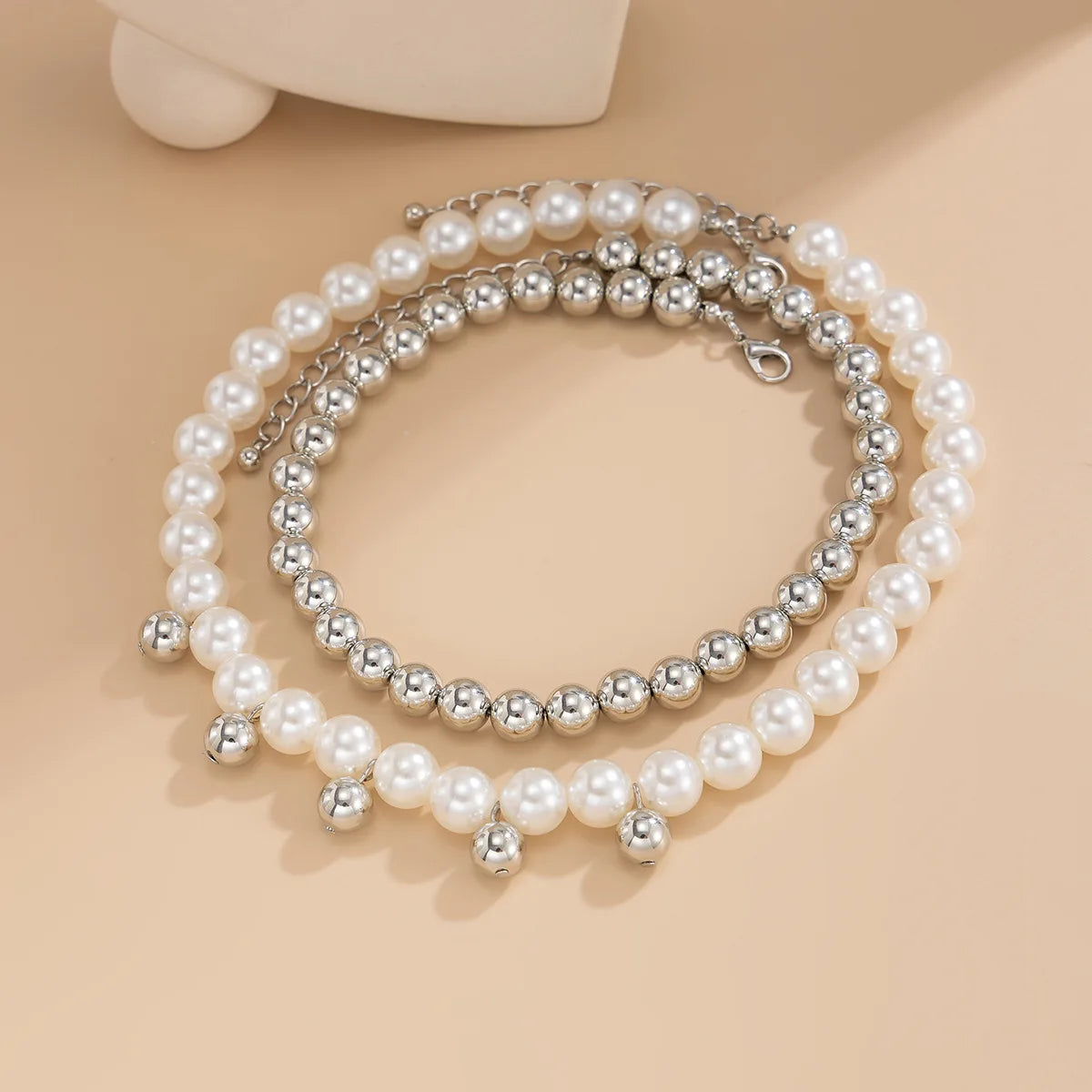 Layered faux-pearl pendant necklace for women – ARIANA
