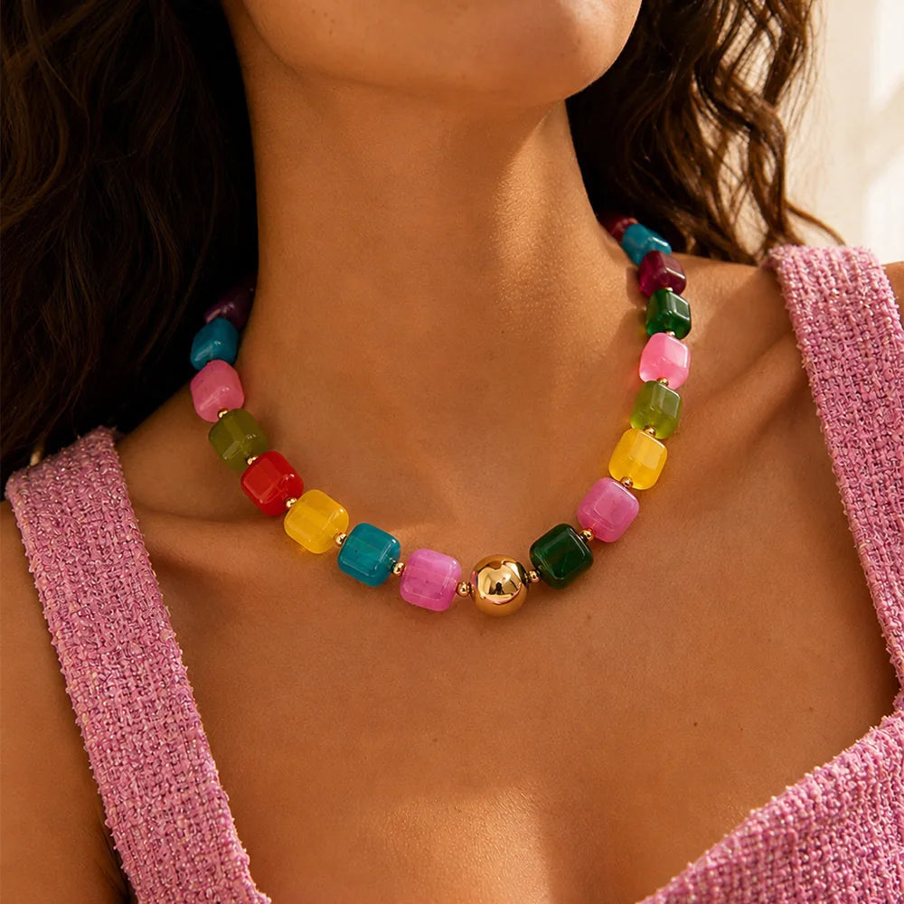 Bohemian resin choker necklace for women – ARIANA