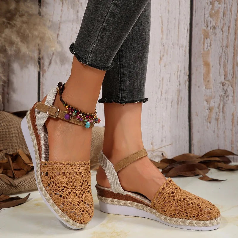 Wedge buckle mule sandals for women – ARIANA
