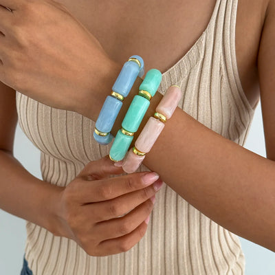Retro acrylic charm bangle for women – ARIANA