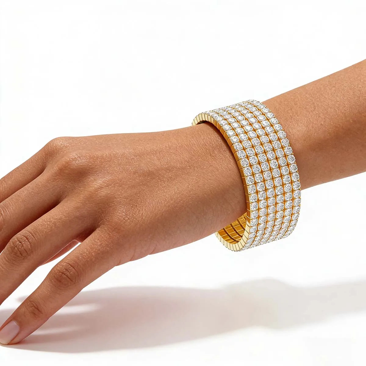 14K gold-filled tennis bracelet with moissanite for women
