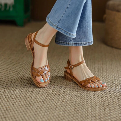 Braided Roman flat sandals for women – ARIANA
