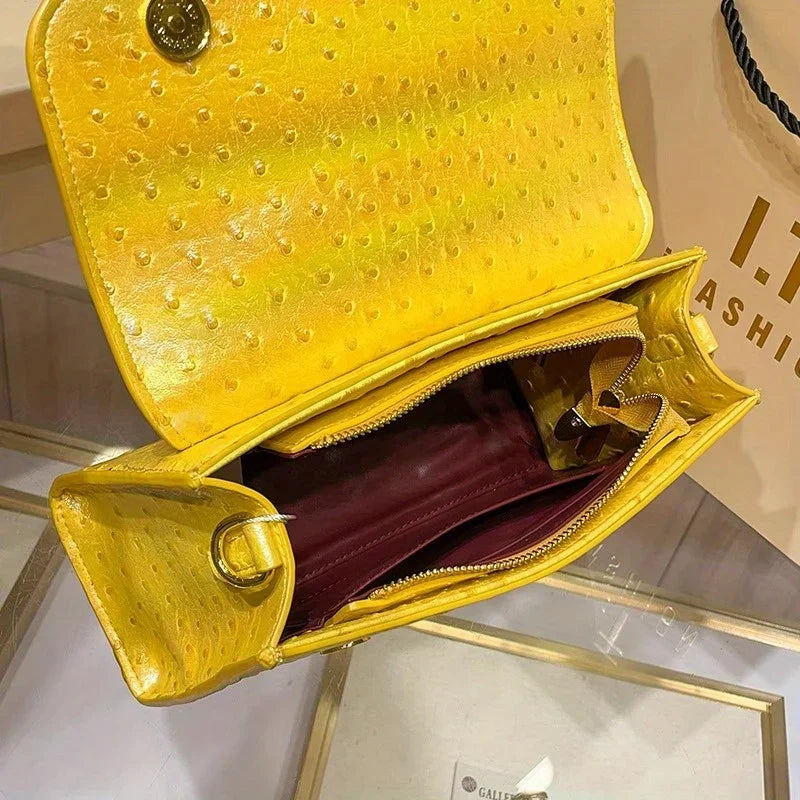Ostrich print crossbody bag for women – ARIANA