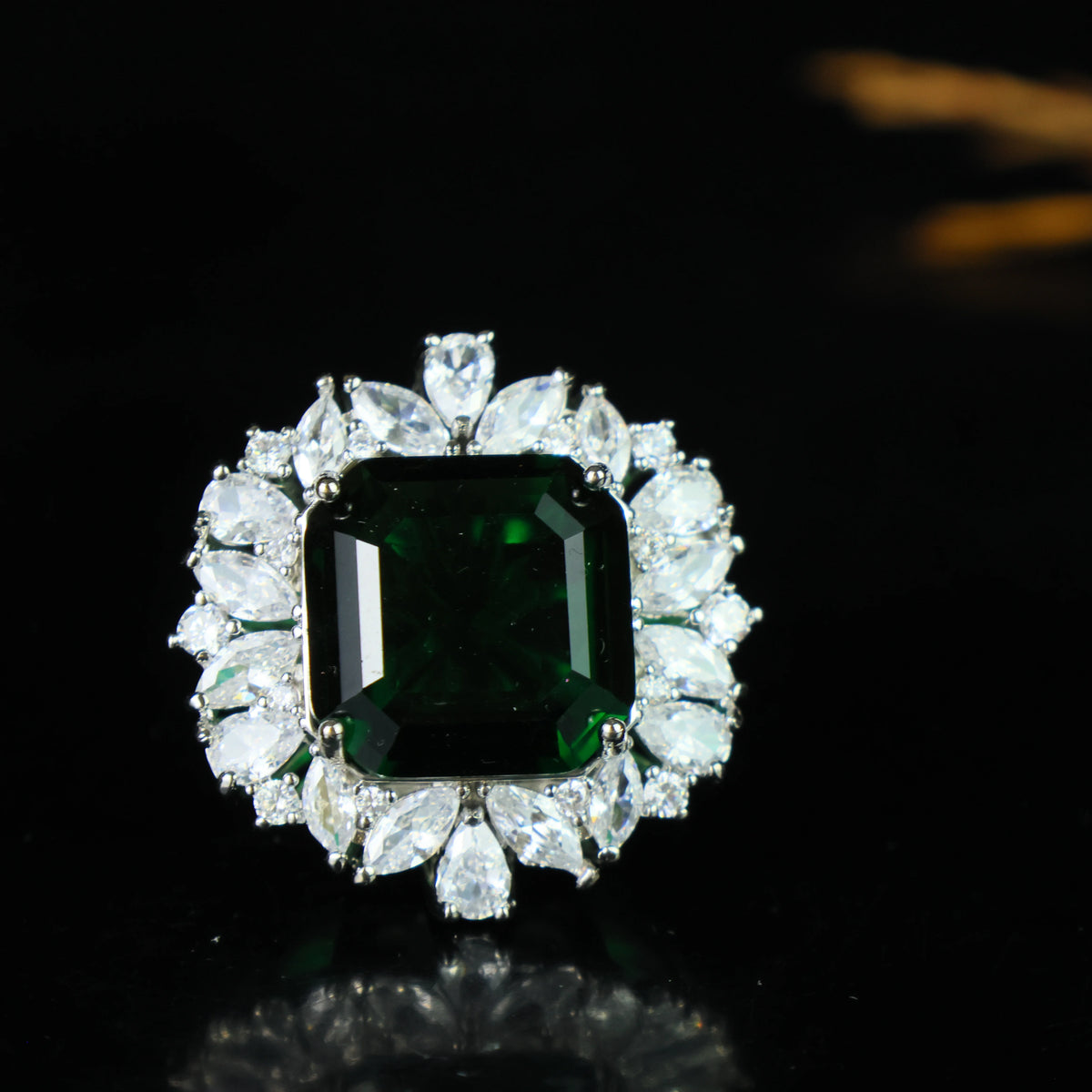 Sapphire ring in Art Deco design for women