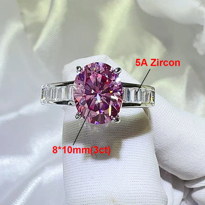 Pink moissanite engagement ring in 925 silver for women – ARIANA