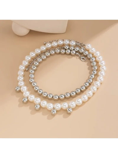 Layered faux-pearl pendant necklace for women – ARIANA