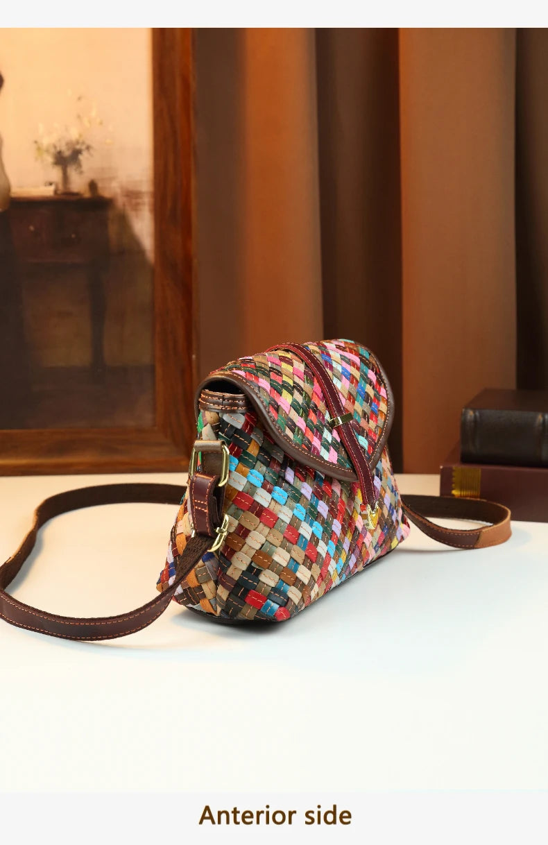 Crossbody bag, handwoven, bohemian style, for women