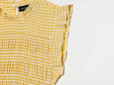 Pleated plaid tank top for women – ARIANA