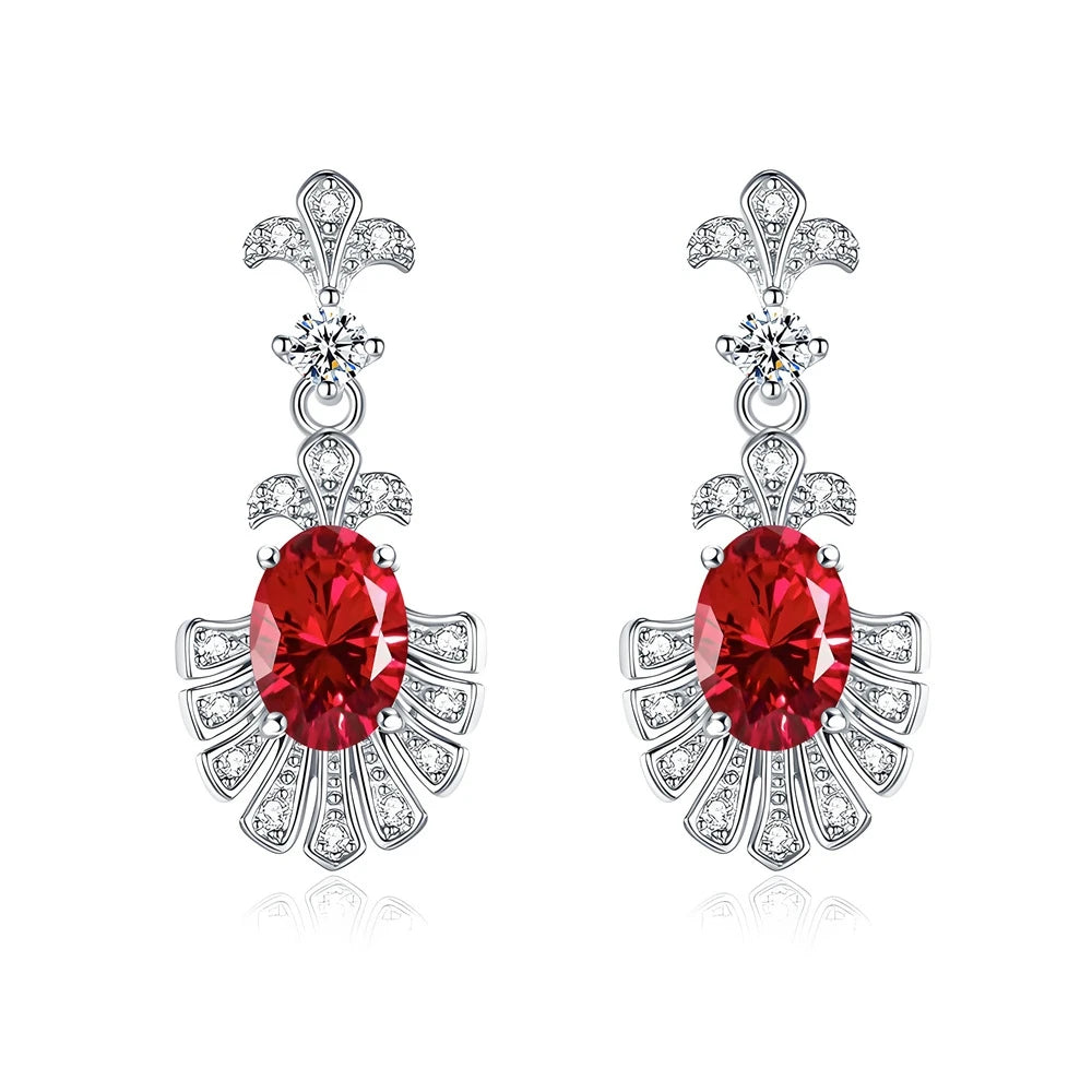 S925 silver stud earrings with diamond-simulant stones for women