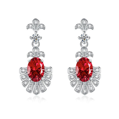 S925 silver stud earrings with diamond-simulant stones for women