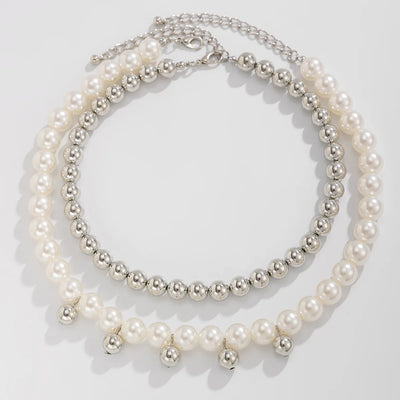 Layered faux-pearl pendant necklace for women – ARIANA