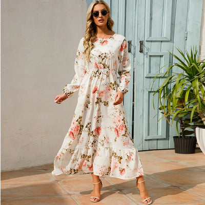 Bohemian floral maxi dress in chiffon for women – ARIANA