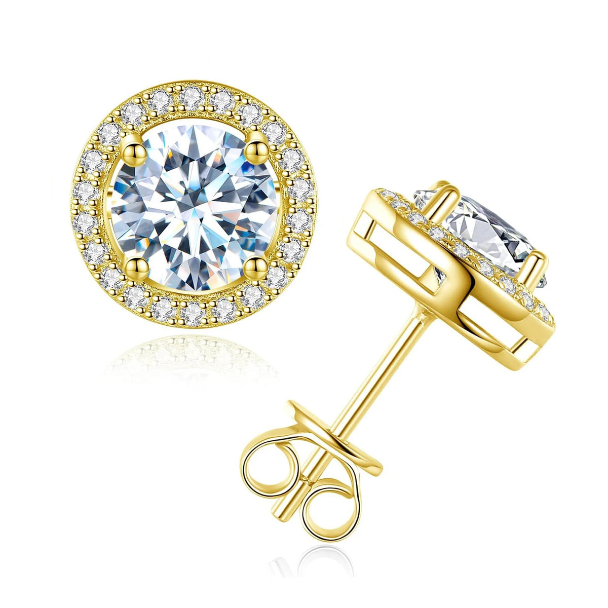 Teal moissanite stud earrings for women – ARIANA