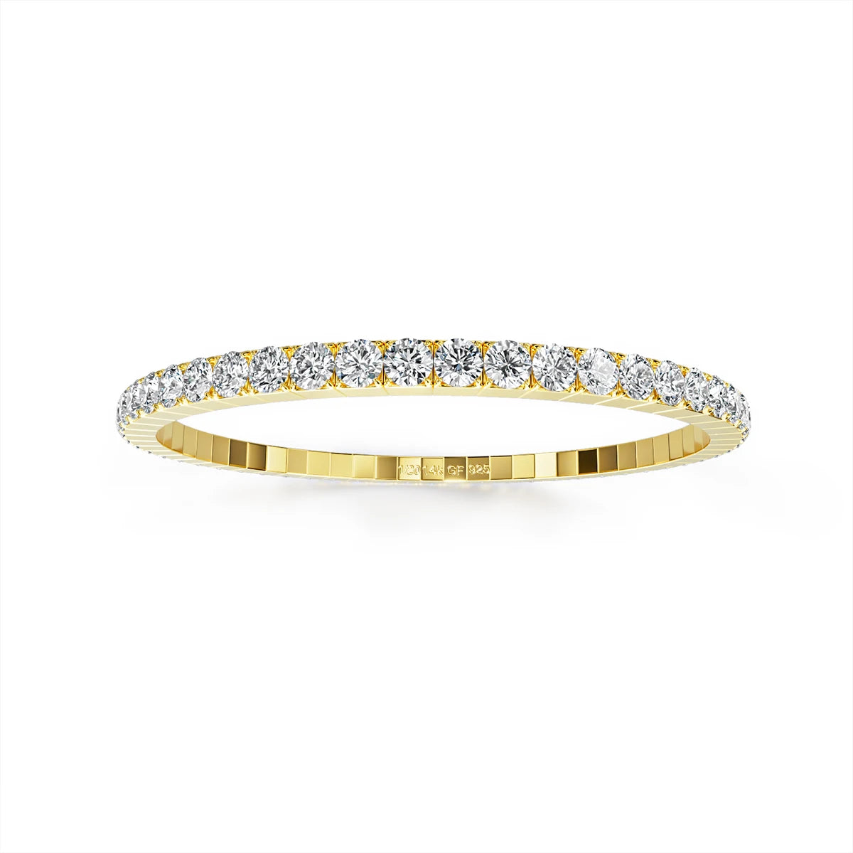 14K gold-filled tennis bracelet with moissanite for women