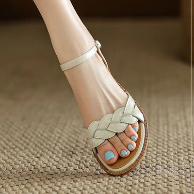 Braided Roman flat sandals for women – ARIANA