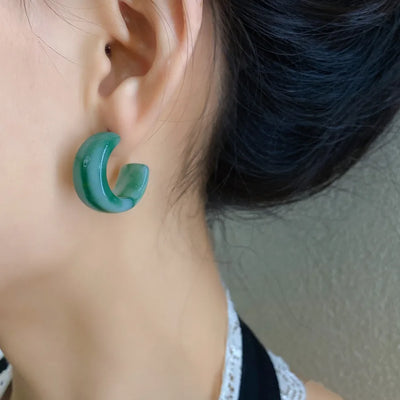 Drop stud earrings in acrylic for women