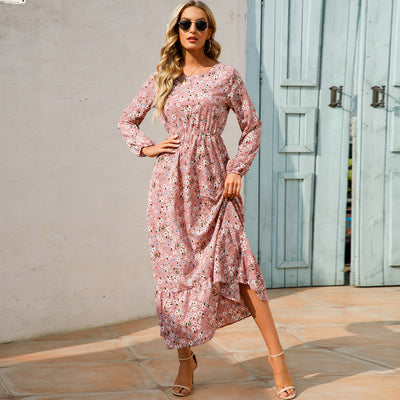 Bohemian floral maxi dress in chiffon for women – ARIANA