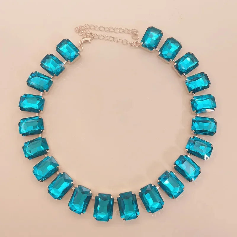 Crystal clavicle chain necklace, 18K gold-plated, for women – ARIANA