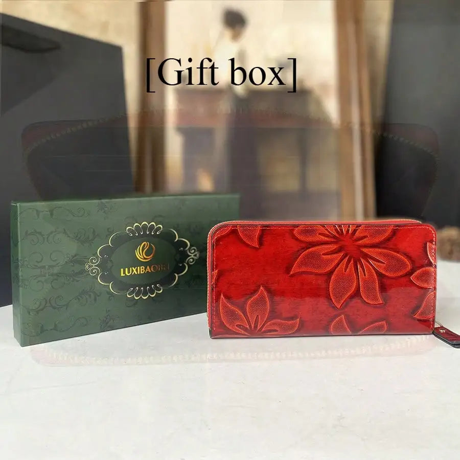 Card wallet with floral print for women