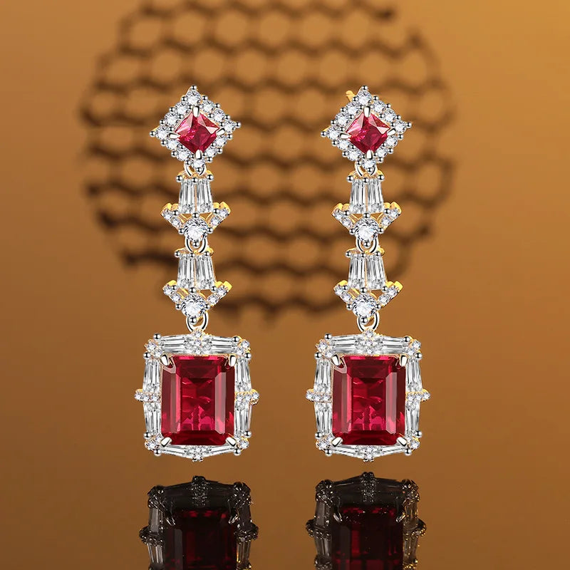Garnet drop earrings in S925 silver for women – ARIANA