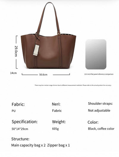Minimalist leather tote bag for women – ARIANA