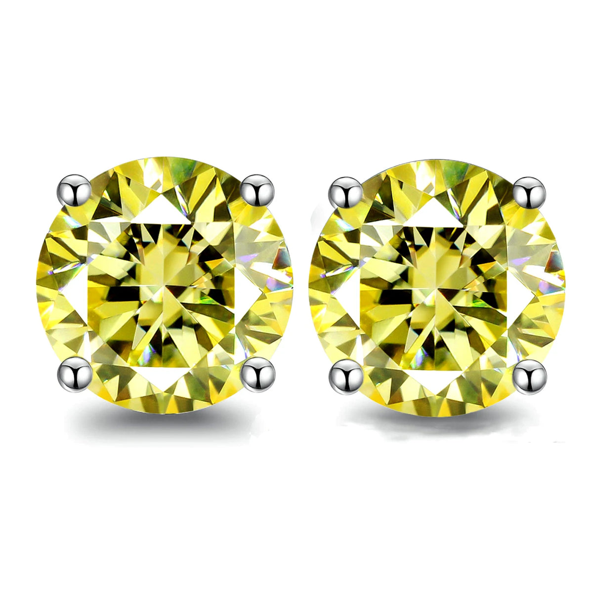 925 silver stud earrings with cyan moissanite for women