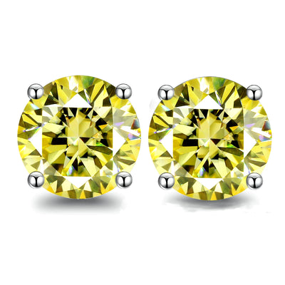 925 silver stud earrings with cyan moissanite for women