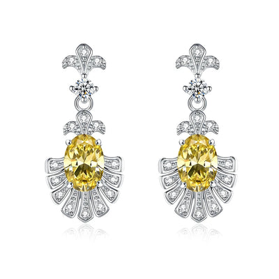 S925 silver stud earrings with diamond-simulant stones for women