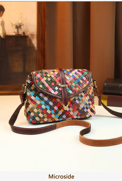 Crossbody bag, handwoven, bohemian style, for women
