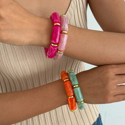 Retro acrylic charm bangle for women – ARIANA