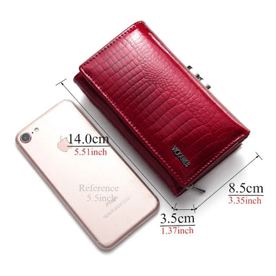 Coin wallet with alligator print for women