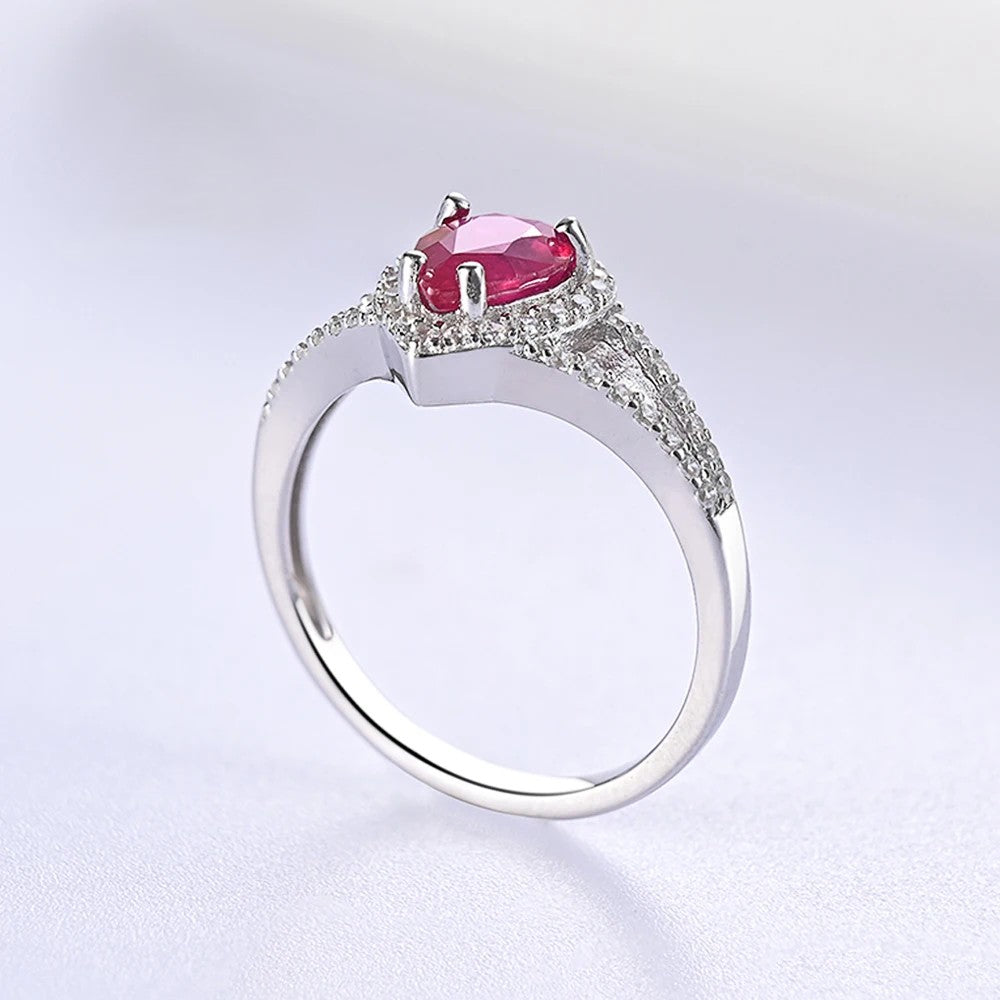 Ruby gemstone ring in 925 sterling silver for women – ARIANA