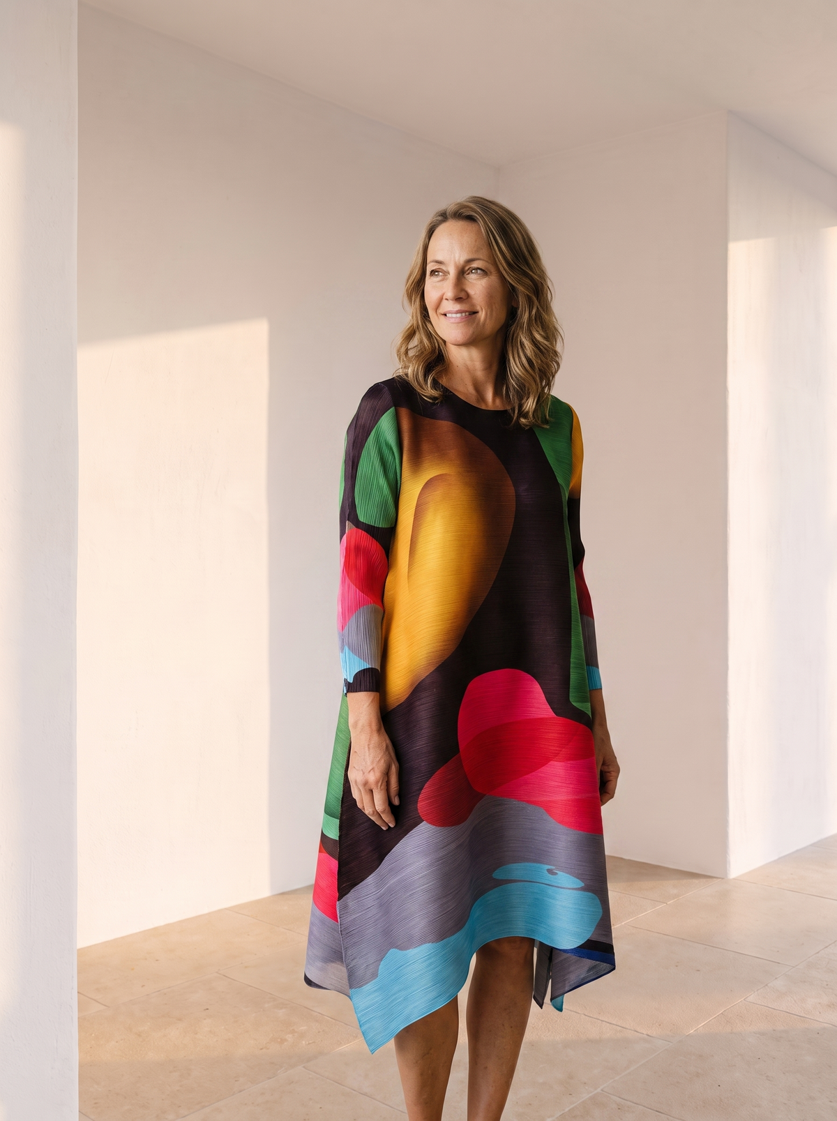 Pleated A-line dress for women – ARIANA