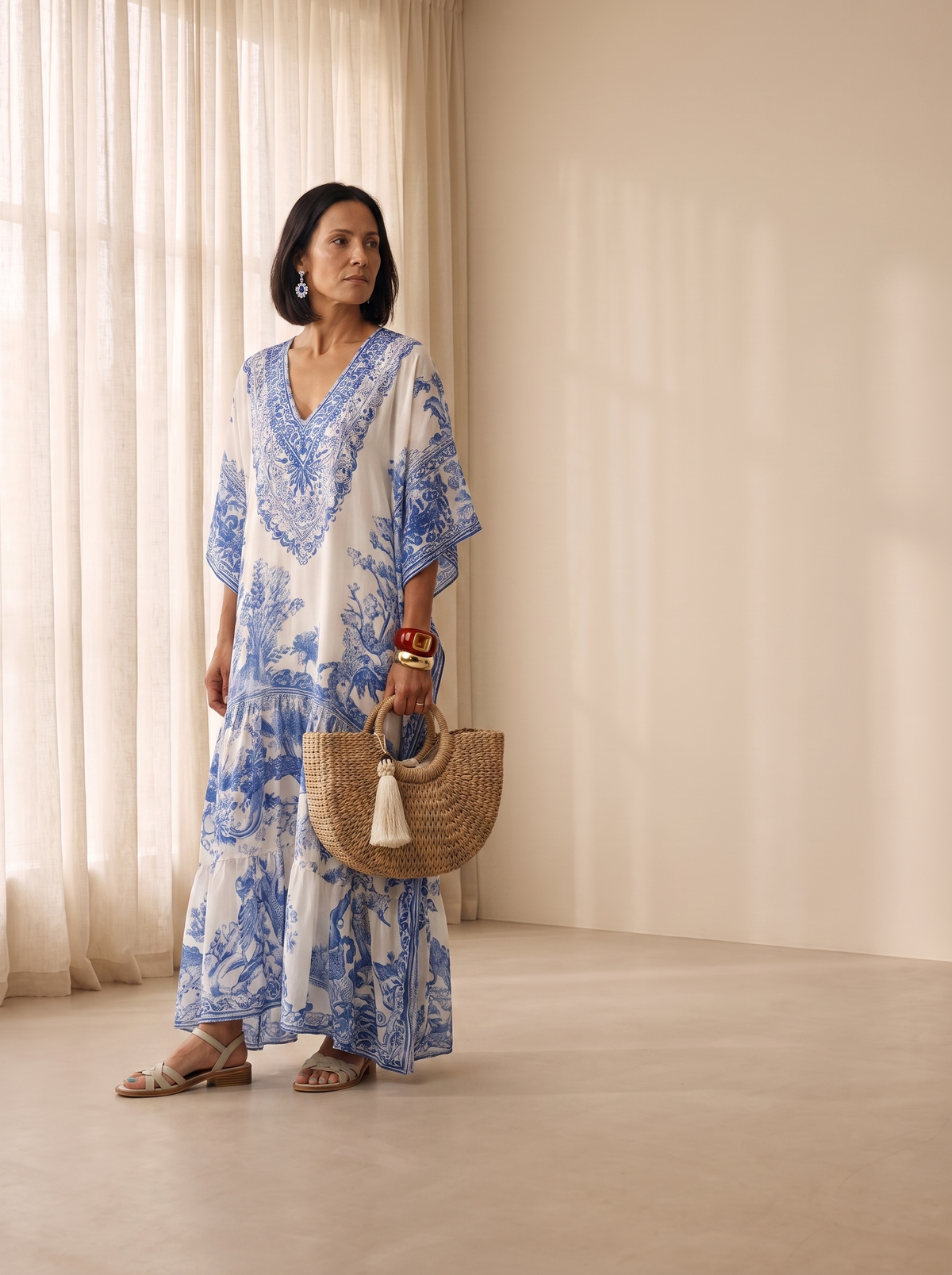 Floral batwing maxi dress for women – ARIANA