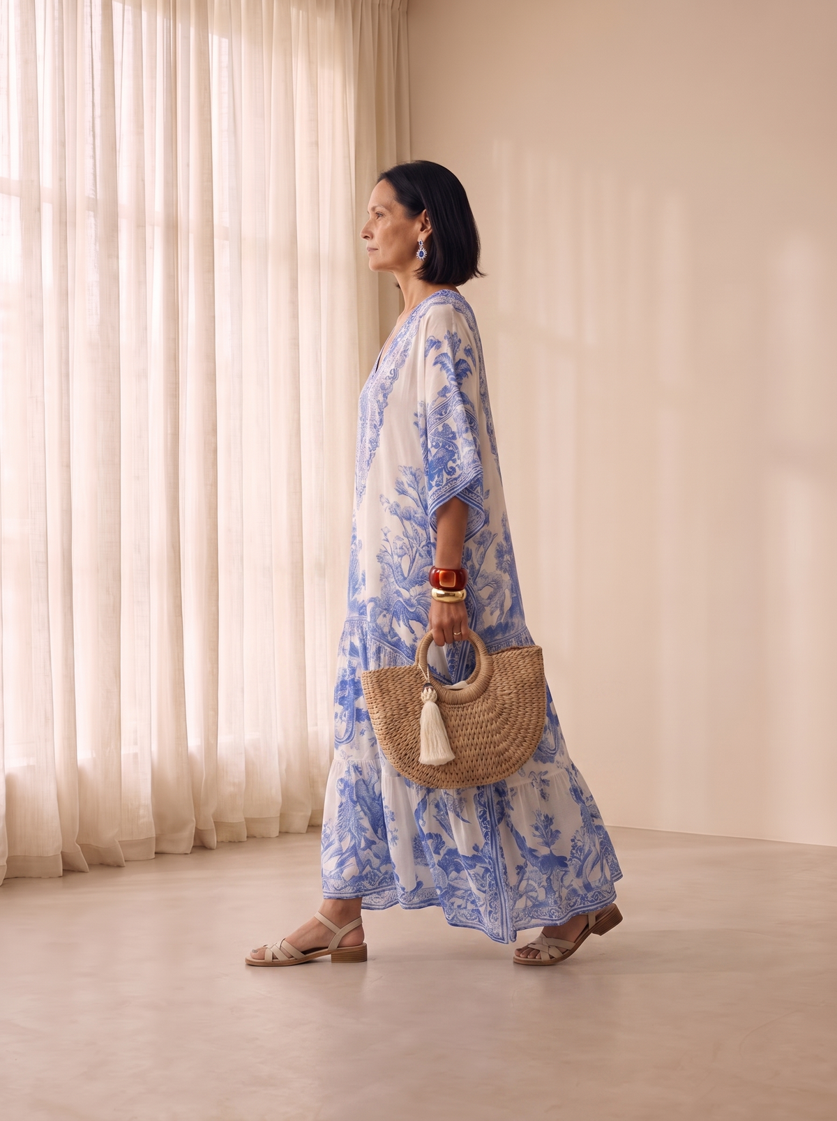 Floral batwing maxi dress for women – ARIANA