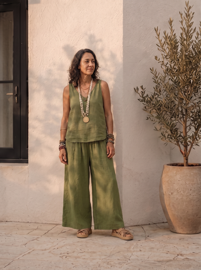 Vest top and high-waist pants set for women – ARIANA